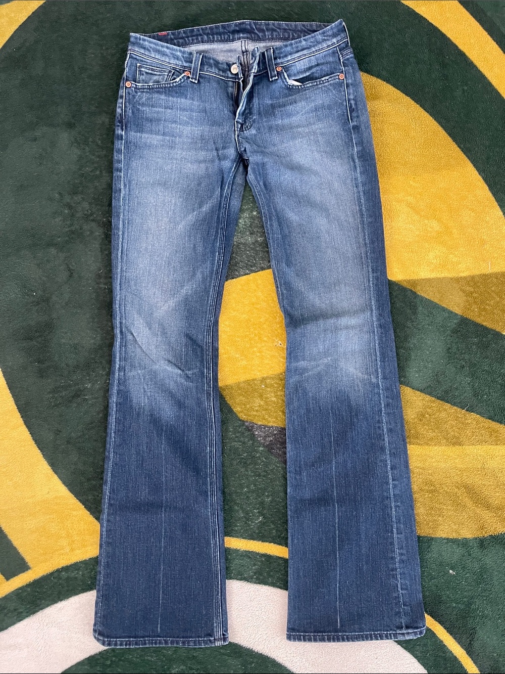 7 For All Mankind Medium Blue Flare Jeans